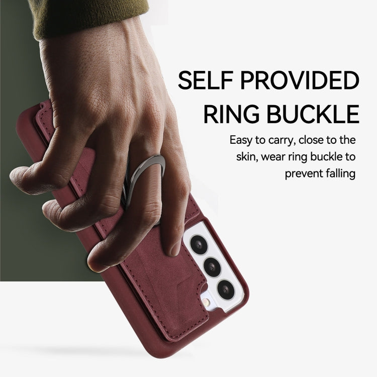 For Samsung Galaxy S22 5G Armor Ring Wallet Back Cover Phone Case