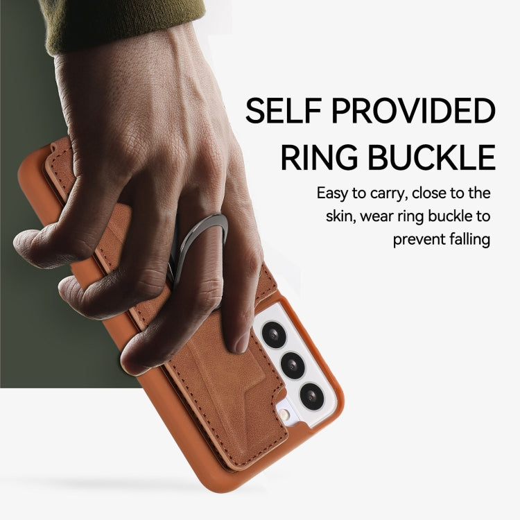 For Samsung Galaxy S22 5G Armor Ring Wallet Back Cover Phone Case