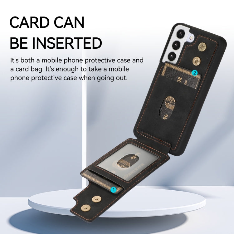 For Samsung Galaxy S22+ 5G Armor Ring Wallet Back Cover Phone Case