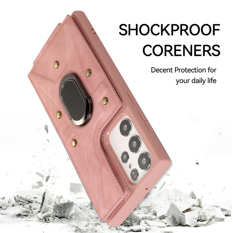 For Samsung Galaxy S22 Ultra 5G Armor Ring Wallet Back Cover Phone Case