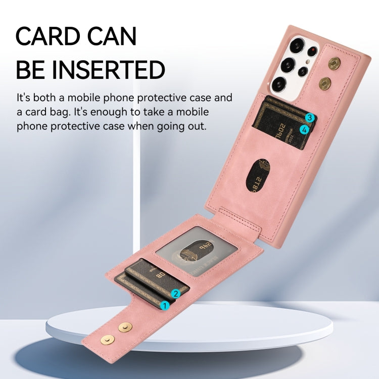 For Samsung Galaxy S22 Ultra 5G Armor Ring Wallet Back Cover Phone Case