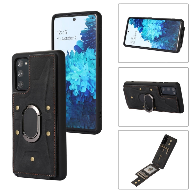 For Samsung Galaxy S20 FE Armor Ring Wallet Back Cover Phone Case