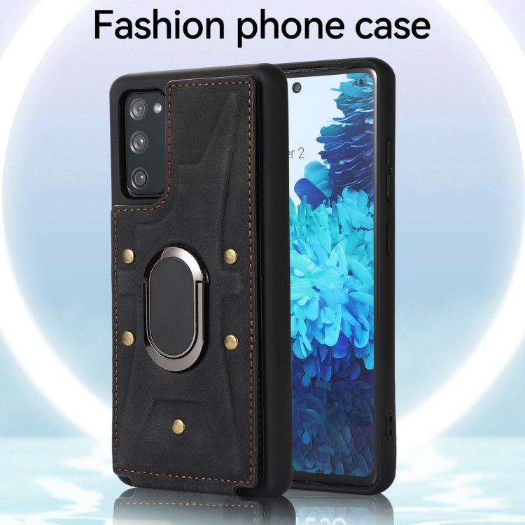 For Samsung Galaxy S20 FE Armor Ring Wallet Back Cover Phone Case