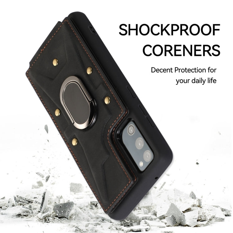 For Samsung Galaxy S20 FE Armor Ring Wallet Back Cover Phone Case
