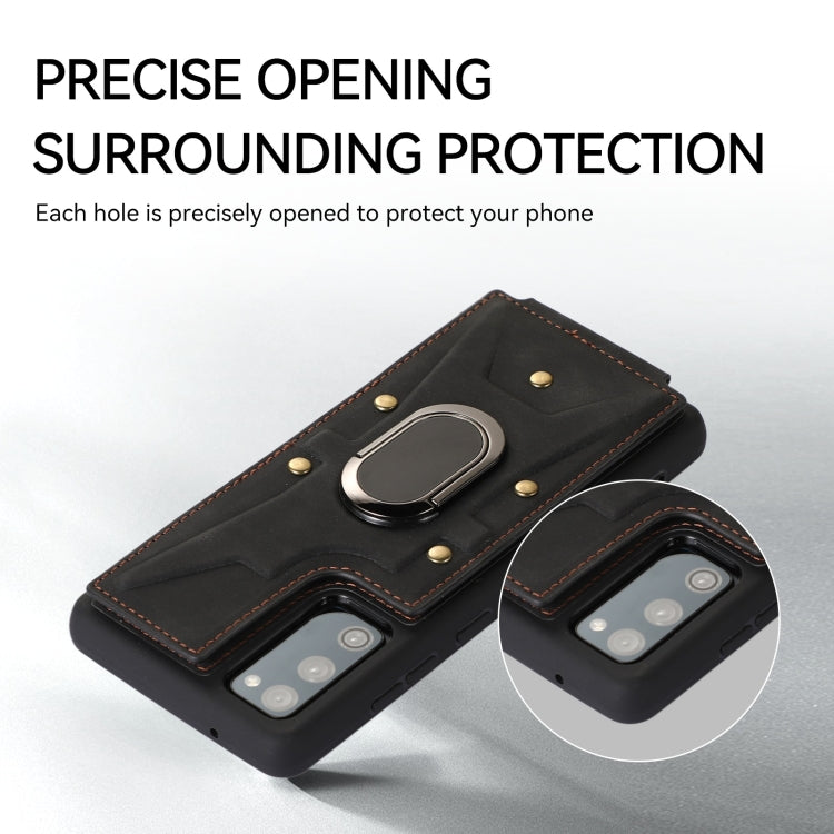 For Samsung Galaxy S20 FE Armor Ring Wallet Back Cover Phone Case