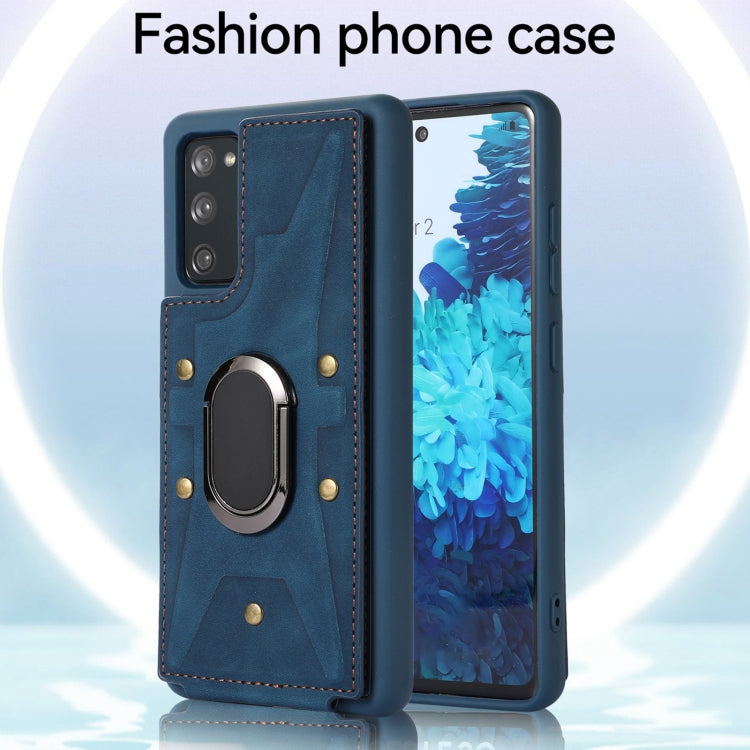 For Samsung Galaxy S20 FE Armor Ring Wallet Back Cover Phone Case