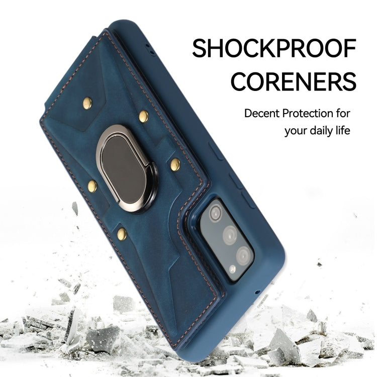 For Samsung Galaxy S20 FE Armor Ring Wallet Back Cover Phone Case