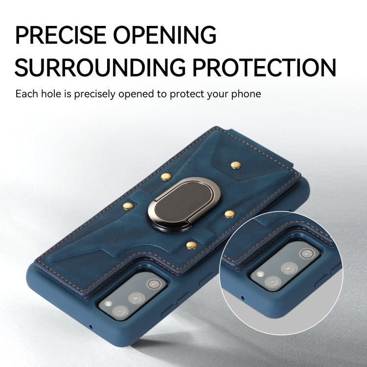 For Samsung Galaxy S20 FE Armor Ring Wallet Back Cover Phone Case