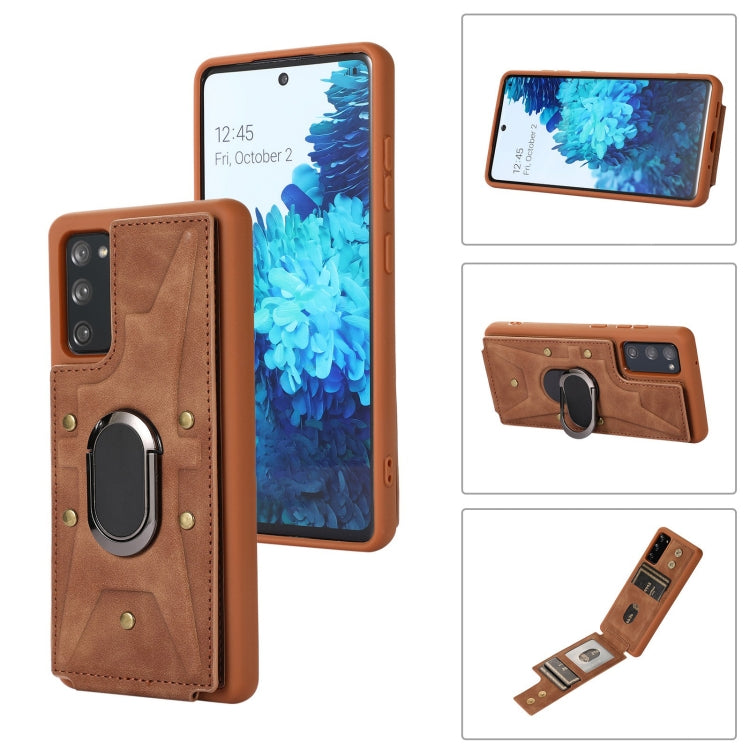 For Samsung Galaxy S20 FE Armor Ring Wallet Back Cover Phone Case