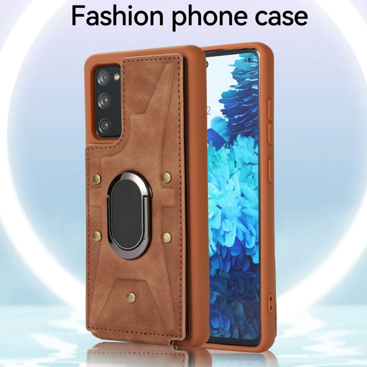 For Samsung Galaxy S20 FE Armor Ring Wallet Back Cover Phone Case