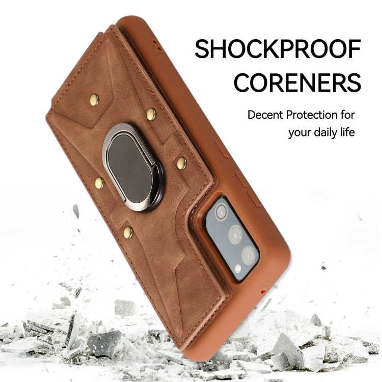 For Samsung Galaxy S20 FE Armor Ring Wallet Back Cover Phone Case