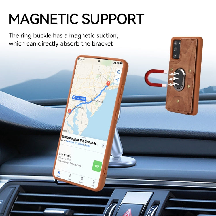 For Samsung Galaxy S20 FE Armor Ring Wallet Back Cover Phone Case