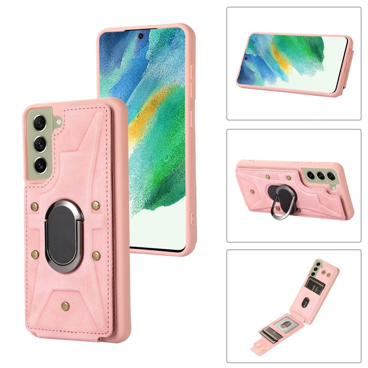For Samsung Galaxy S21 5G Armor Ring Wallet Back Cover Phone Case