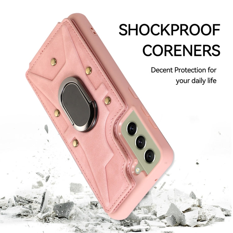 For Samsung Galaxy S21 5G Armor Ring Wallet Back Cover Phone Case