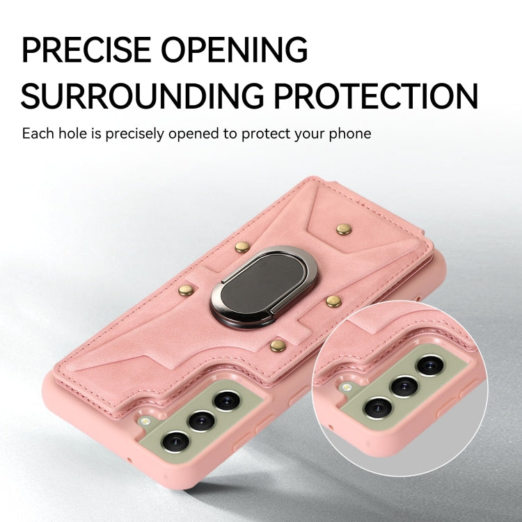 For Samsung Galaxy S21 5G Armor Ring Wallet Back Cover Phone Case