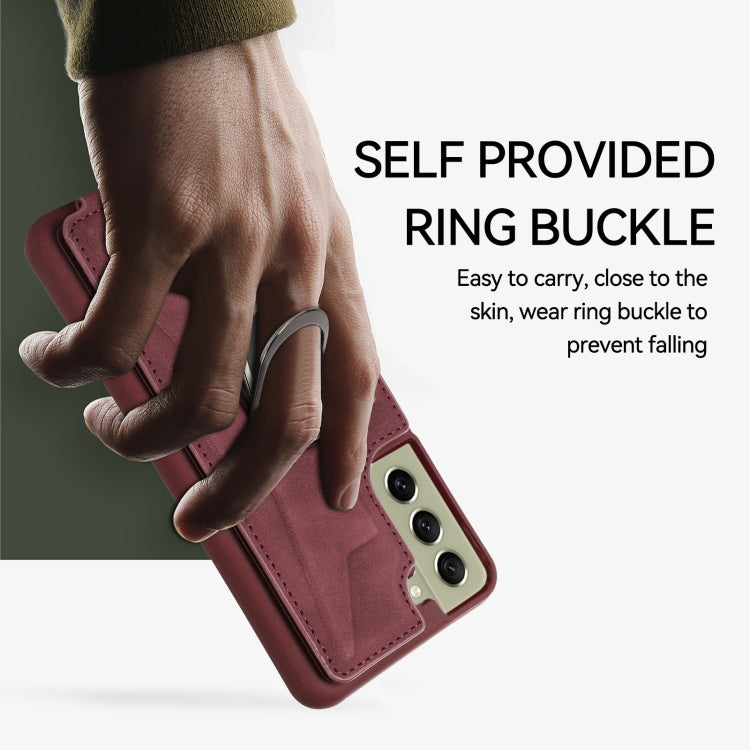 For Samsung Galaxy S21 5G Armor Ring Wallet Back Cover Phone Case
