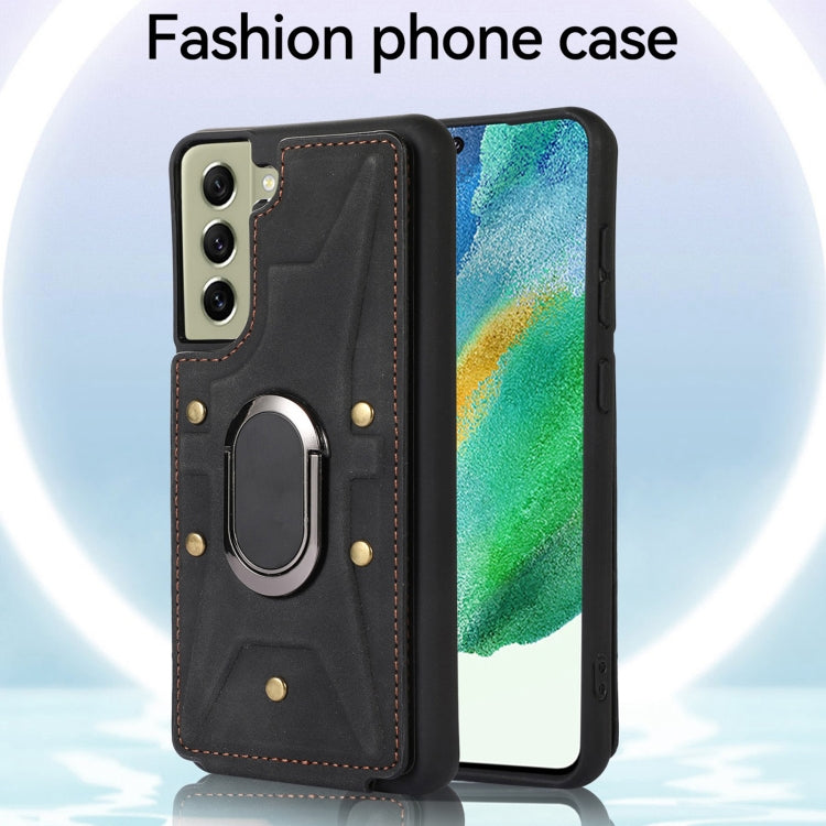 For Samsung Galaxy S21+ 5G Armor Ring Wallet Back Cover Phone Case