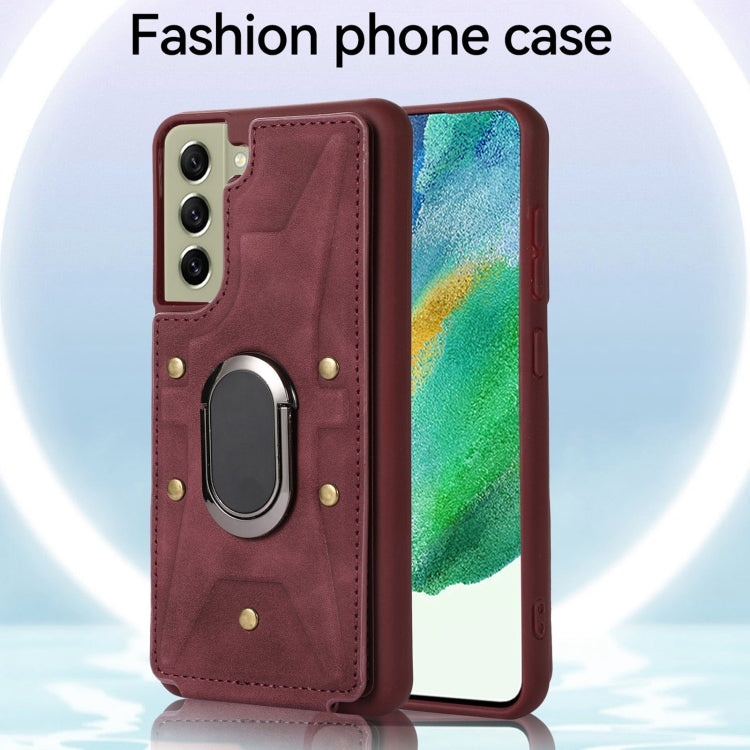 For Samsung Galaxy S21+ 5G Armor Ring Wallet Back Cover Phone Case
