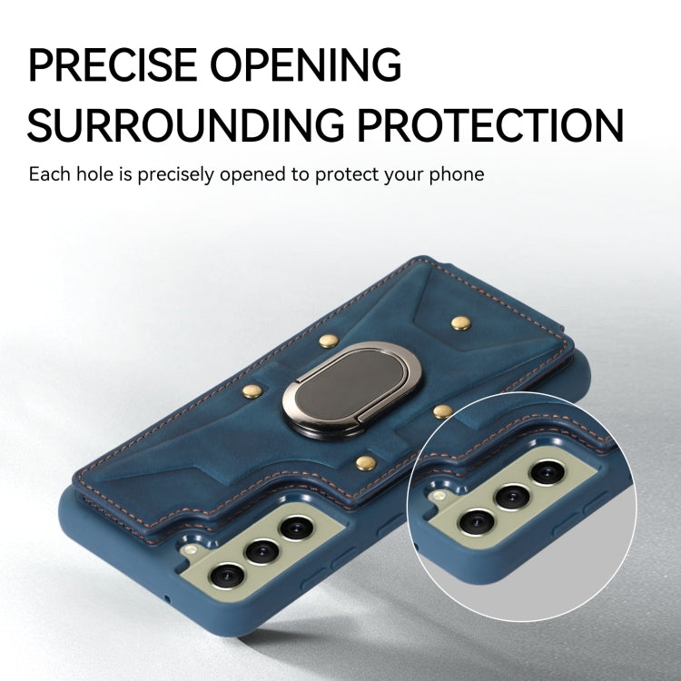 For Samsung Galaxy S21+ 5G Armor Ring Wallet Back Cover Phone Case