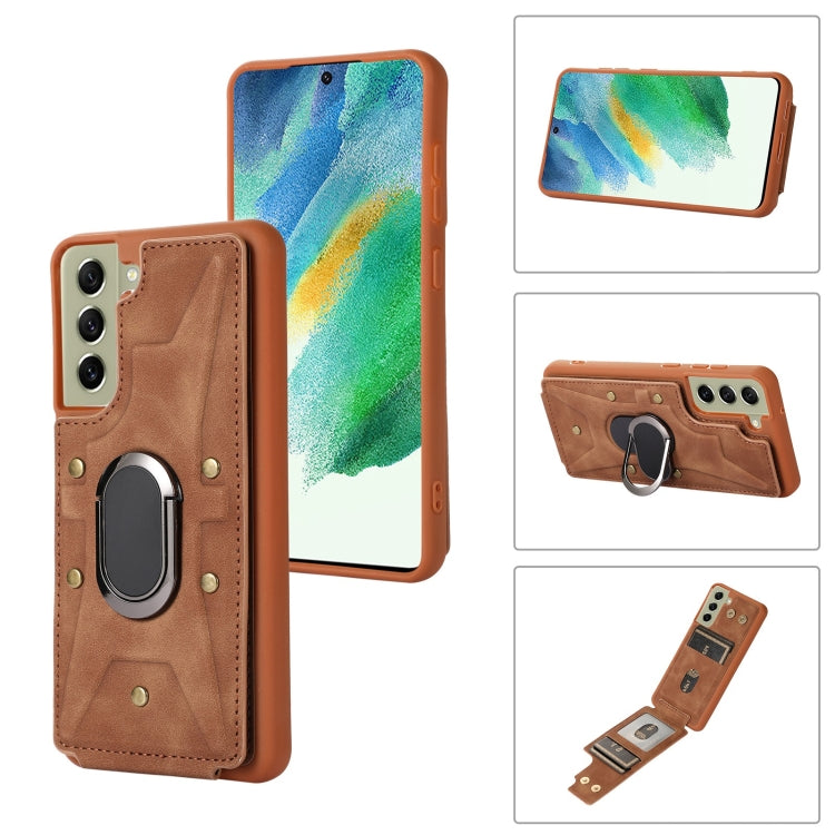 For Samsung Galaxy S21+ 5G Armor Ring Wallet Back Cover Phone Case