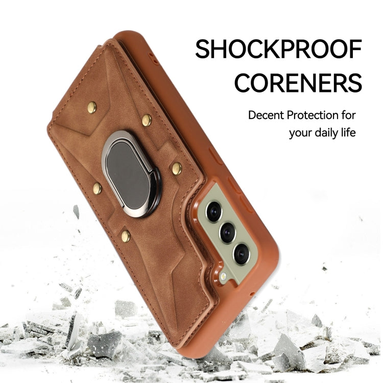 For Samsung Galaxy S21+ 5G Armor Ring Wallet Back Cover Phone Case