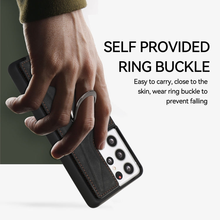 For Samsung Galaxy S21 Ultra 5G Armor Ring Wallet Back Cover Phone Case