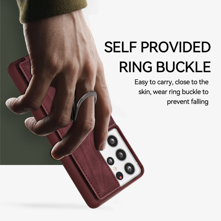 For Samsung Galaxy S21 Ultra 5G Armor Ring Wallet Back Cover Phone Case