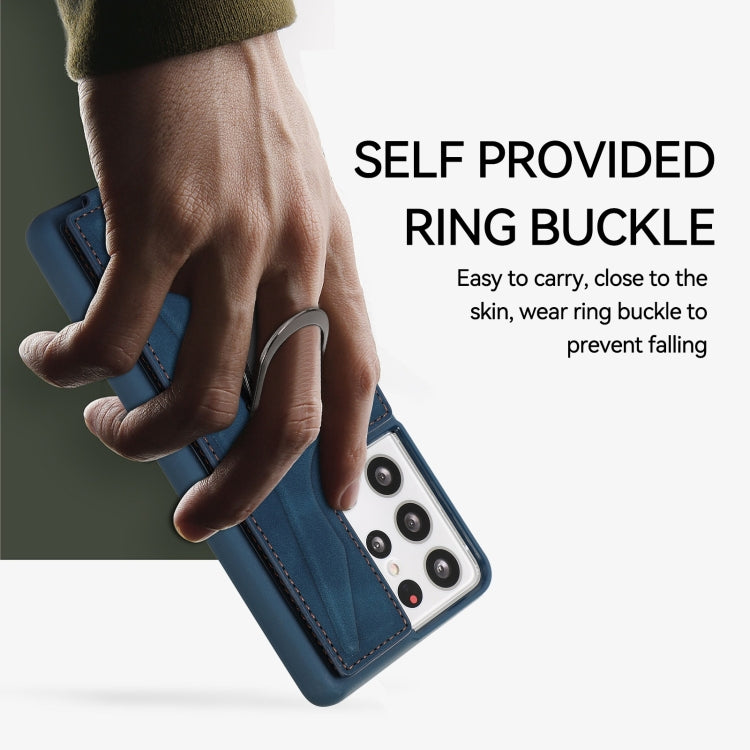 For Samsung Galaxy S21 Ultra 5G Armor Ring Wallet Back Cover Phone Case