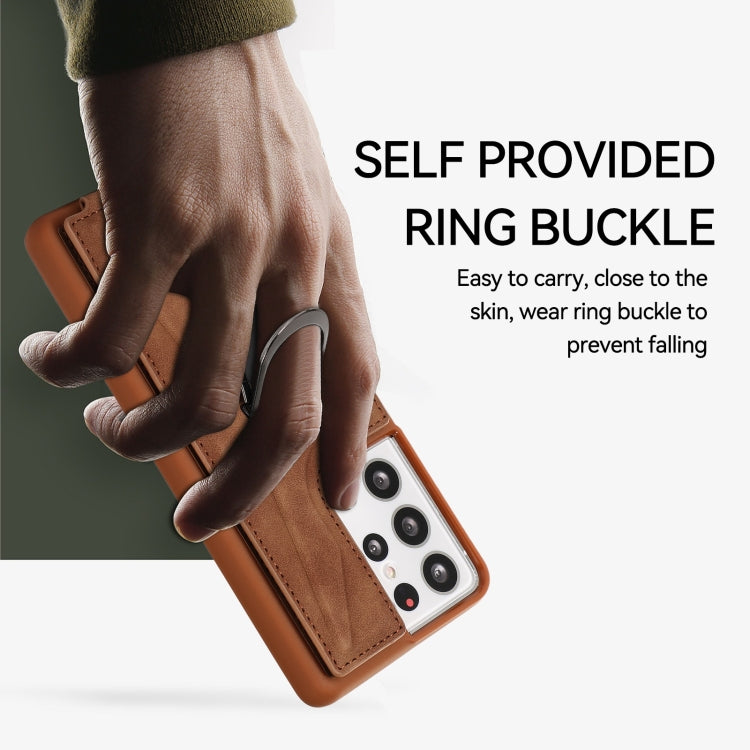 For Samsung Galaxy S21 Ultra 5G Armor Ring Wallet Back Cover Phone Case