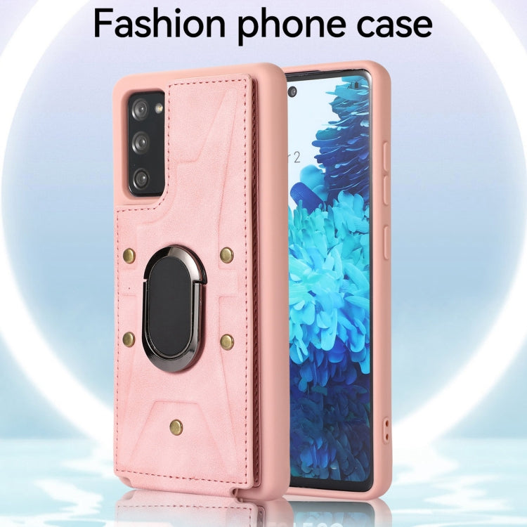 For Samsung Galaxy S20 Armor Ring Wallet Back Cover Phone Case