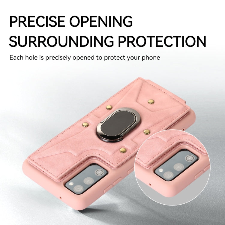 For Samsung Galaxy S20 Armor Ring Wallet Back Cover Phone Case