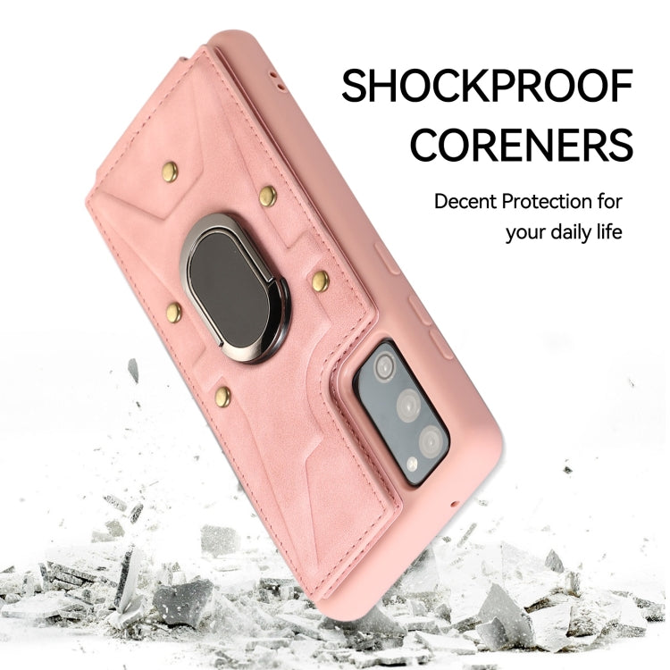 For Samsung Galaxy S20+ Armor Ring Wallet Back Cover Phone Case