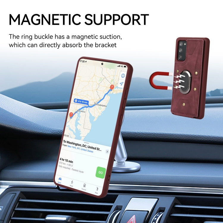For Samsung Galaxy S20 Ultra Armor Ring Wallet Back Cover Phone Case