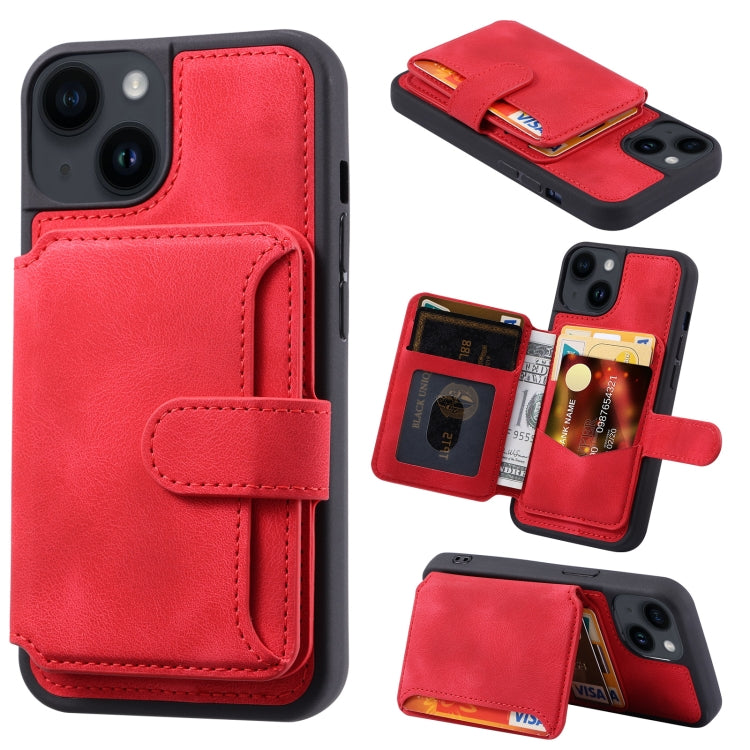 For iPhone 14 Skin Feel Dream Anti-theft Brush Shockproof Portable Skin Card Bag Phone Case