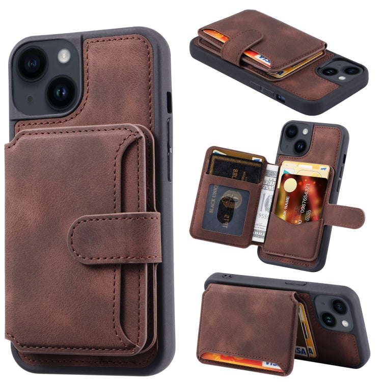 For iPhone 14 Skin Feel Dream Anti-theft Brush Shockproof Portable Skin Card Bag Phone Case