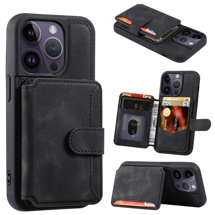 For iPhone 14 Pro Skin Feel Dream Anti-theft Brush Shockproof Portable Skin Card Bag Phone Case