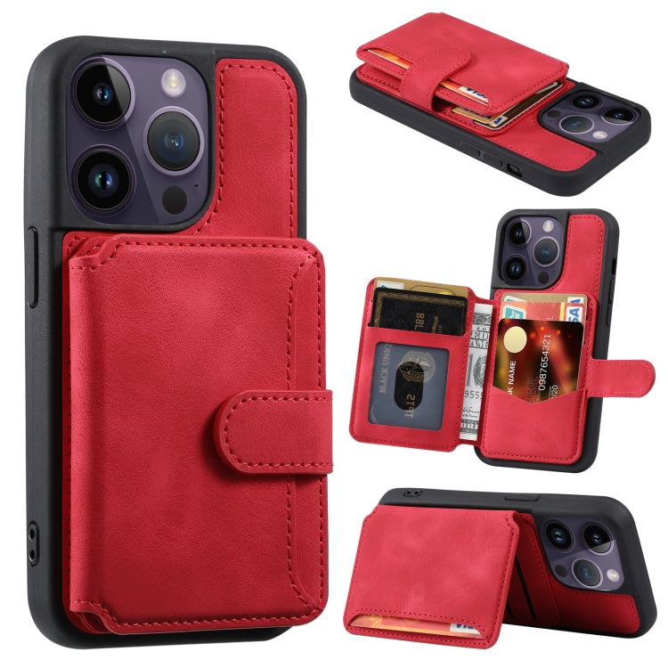 For iPhone 14 Pro Skin Feel Dream Anti-theft Brush Shockproof Portable Skin Card Bag Phone Case