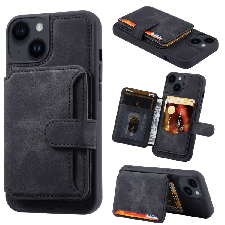For iPhone 13 Skin Feel Dream Anti-theft Brush Shockproof Portable Skin Card Bag Phone Case