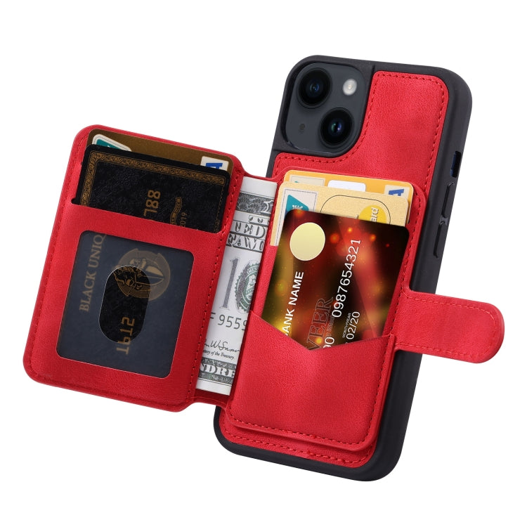 For iPhone 13 Skin Feel Dream Anti-theft Brush Shockproof Portable Skin Card Bag Phone Case
