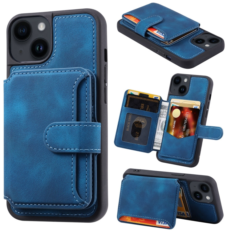 For iPhone 13 Skin Feel Dream Anti-theft Brush Shockproof Portable Skin Card Bag Phone Case