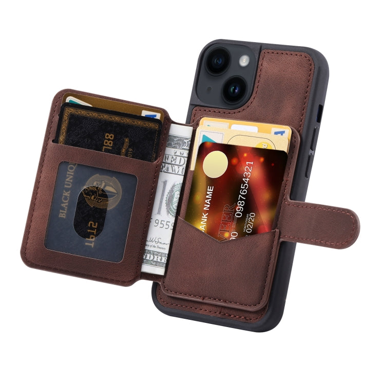 For iPhone 13 Skin Feel Dream Anti-theft Brush Shockproof Portable Skin Card Bag Phone Case