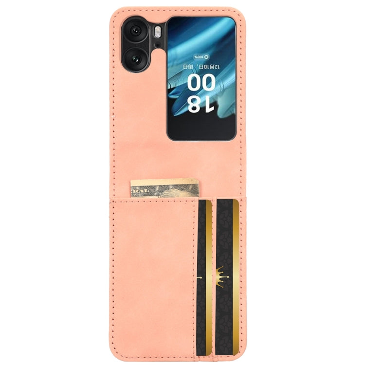 For OPPO Find N2 Flip Skin Feel Calf Texture Card Slots Leather Phone Case