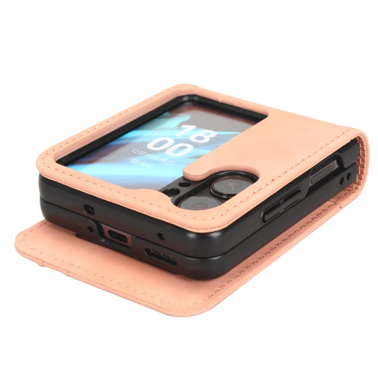 For OPPO Find N2 Flip Skin Feel Calf Texture Card Slots Leather Phone Case