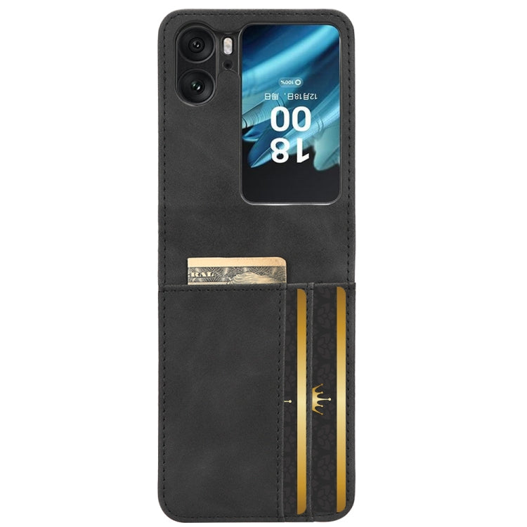 For OPPO Find N2 Flip Skin Feel Calf Texture Card Slots Leather Phone Case