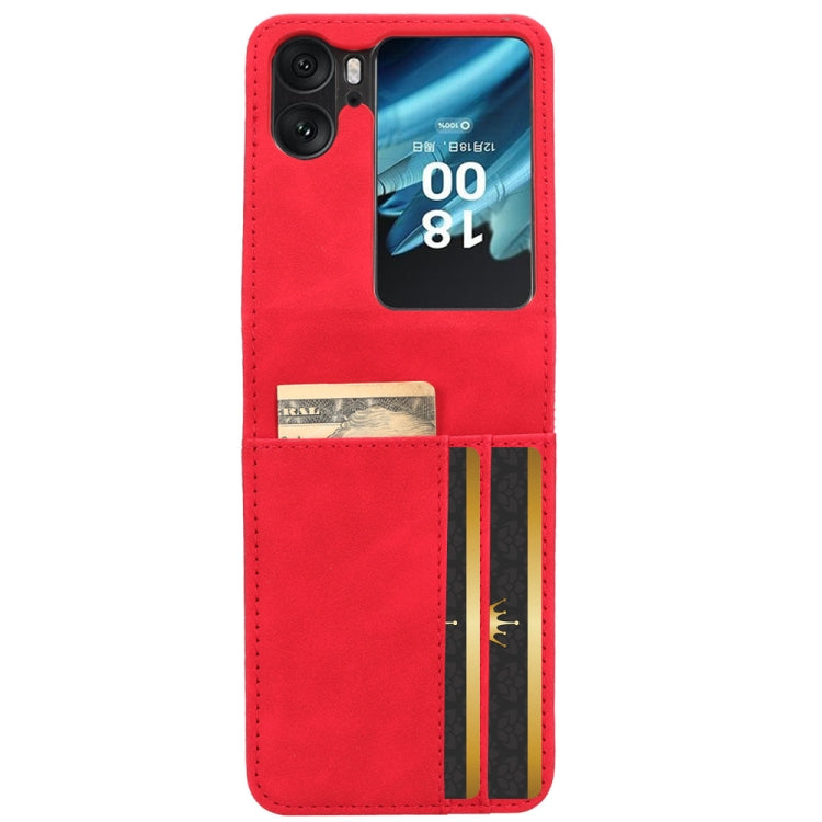 For OPPO Find N2 Flip Skin Feel Calf Texture Card Slots Leather Phone Case