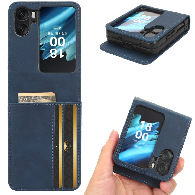 For OPPO Find N2 Flip Skin Feel Calf Texture Card Slots Leather Phone Case