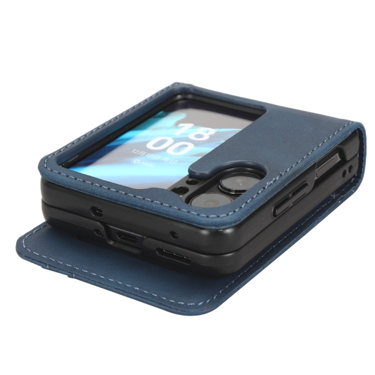 For OPPO Find N2 Flip Skin Feel Calf Texture Card Slots Leather Phone Case