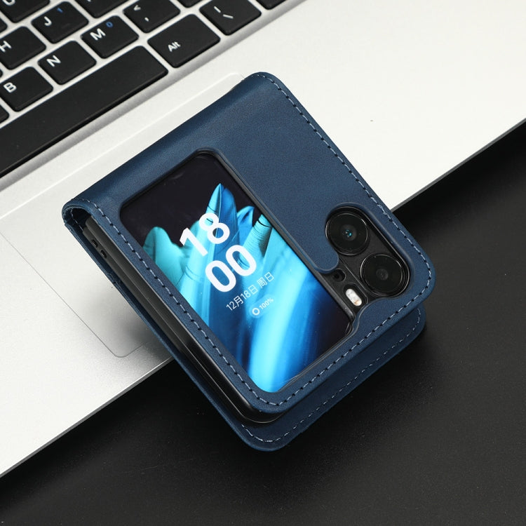 For OPPO Find N2 Flip Skin Feel Calf Texture Card Slots Leather Phone Case