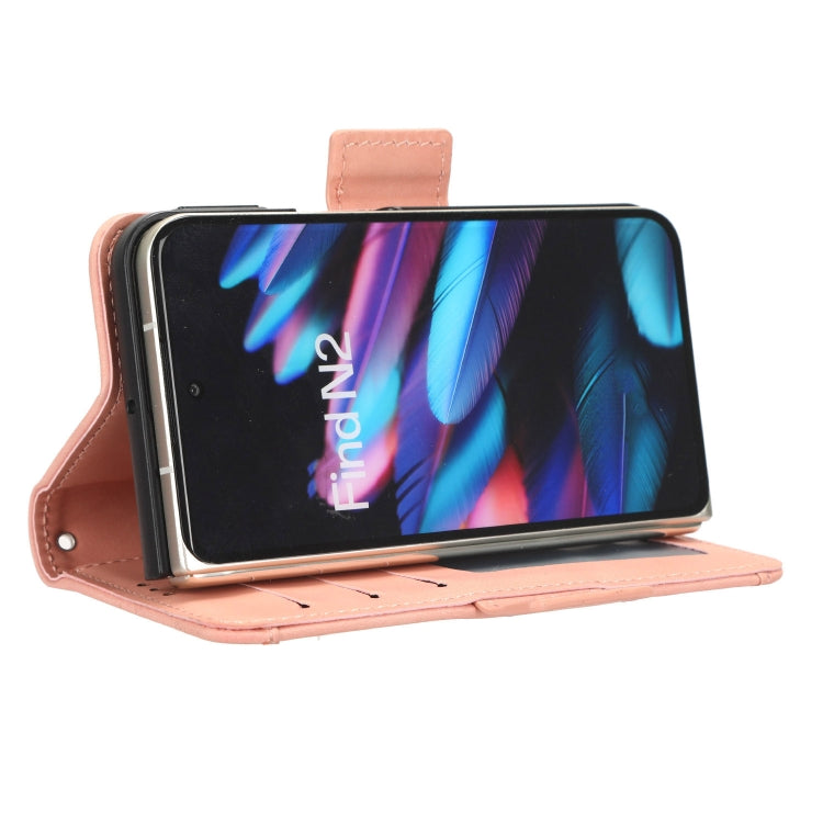 For OPPO Find N2 Skin Feel Calf Texture Card Slots Leather Phone Case