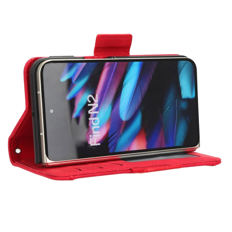 For OPPO Find N2 Skin Feel Calf Texture Card Slots Leather Phone Case